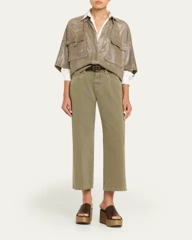 Brunello Cucinelli Cotton Bull Straight-Leg Ankle Jeans | Thumbnail 2 Brunello Cucinelli Cotton Bull Straight-Leg Ankle Jeans | Thumbnail 2