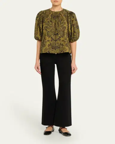 Ulla Johnson Frantiska Floral Poplin Puff-Sleeve Blouse | Thumbnail 2 Ulla Johnson Frantiska Floral Poplin Puff-Sleeve Blouse | Thumbnail 2
