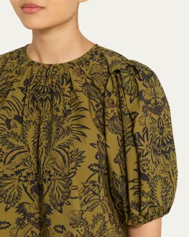 Ulla Johnson Frantiska Floral Poplin Puff-Sleeve Blouse | Thumbnail 5 Ulla Johnson Frantiska Floral Poplin Puff-Sleeve Blouse | Thumbnail 5