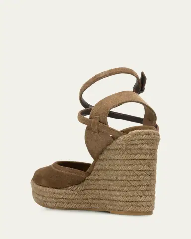 Brunello Cucinelli 80mm Monili Suede Espadrille Wedges | Thumbnail 4 Brunello Cucinelli 80mm Monili Suede Espadrille Wedges | Thumbnail 4