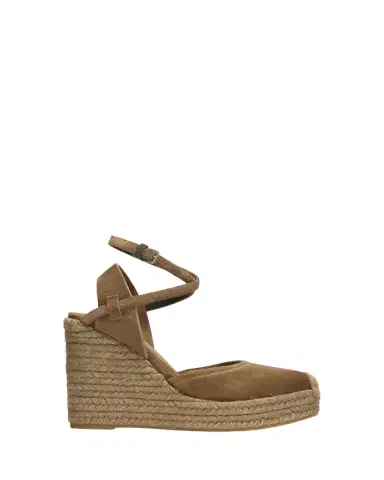 Brunello Cucinelli 80mm Monili Suede Espadrille Wedges | Thumbnail 1 Brunello Cucinelli 80mm Monili Suede Espadrille Wedges | Thumbnail 1