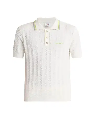 CASABLANCA Men's Boucle Cotton-Blend Polo Shirt | Thumbnail 1