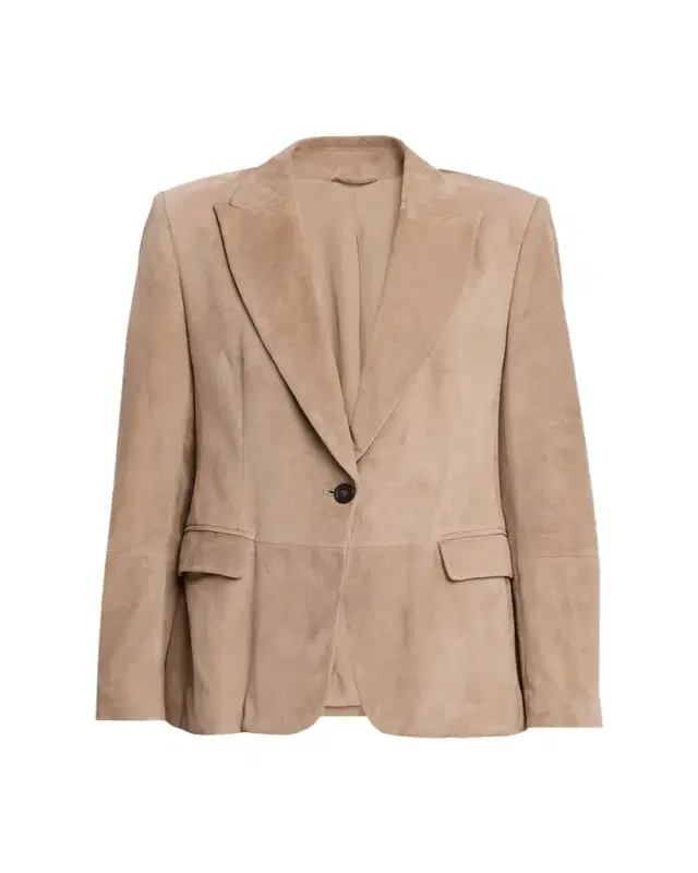 Brunello Cucinelli Suede Single-Breasted Blazer Jacket