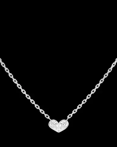 GEMELLA JEWELS Sweetheart 18K White Gold and Diamond Necklace, 16" | Thumbnail 2
