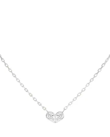 GEMELLA JEWELS Sweetheart 18K White Gold and Diamond Necklace, 16" | Thumbnail 1
