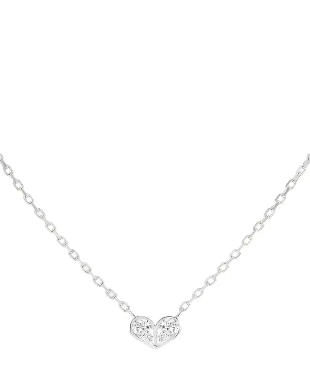 Gemella Jewels Sweetheart 18K White Gold and Diamond Necklace, 16"