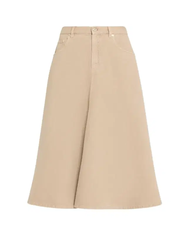 Brunello Cucinelli Denim Fit-&-Flare Midi Skirt