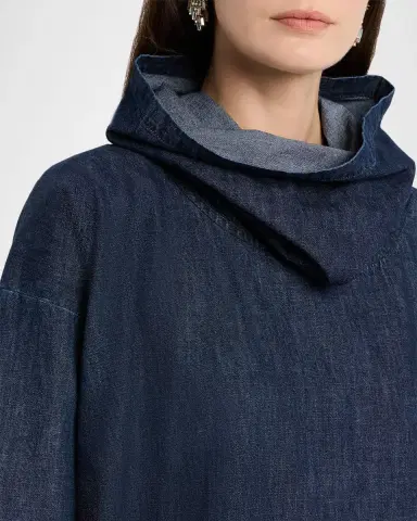 Eskandar Wide A-Line Monks Top (Long Length) | Thumbnail 9
