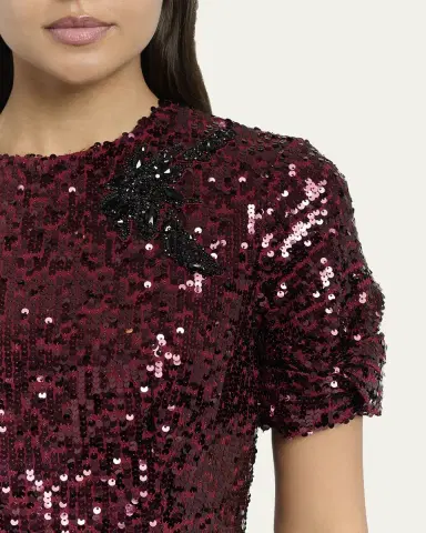 Erdem Twisted Short-Sleeve Sequined Midi Dress | Thumbnail 5 Erdem Twisted Short-Sleeve Sequined Midi Dress | Thumbnail 5