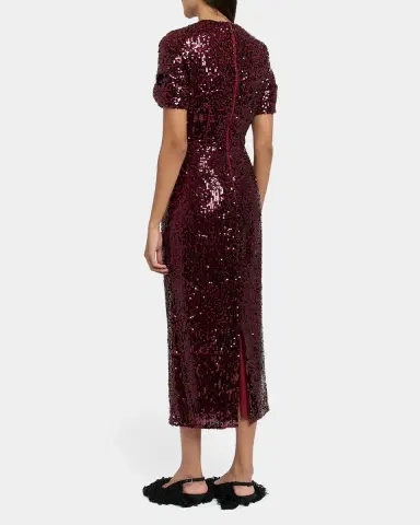 Erdem Twisted Short-Sleeve Sequined Midi Dress | Thumbnail 7 Erdem Twisted Short-Sleeve Sequined Midi Dress | Thumbnail 7