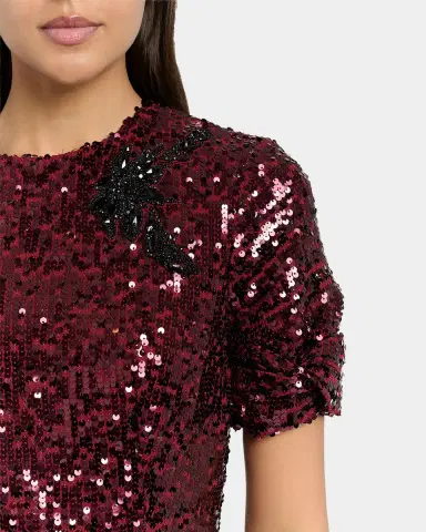 Erdem Twisted Short-Sleeve Sequined Midi Dress | Thumbnail 9 Erdem Twisted Short-Sleeve Sequined Midi Dress | Thumbnail 9