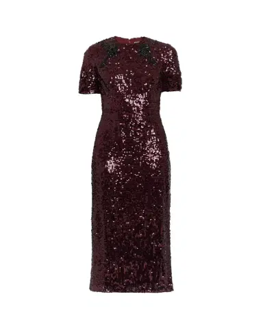 Erdem Twisted Short-Sleeve Sequined Midi Dress | Thumbnail 1 Erdem Twisted Short-Sleeve Sequined Midi Dress | Thumbnail 1
