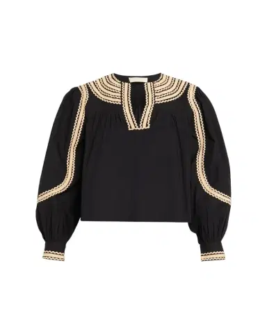 Ulla Johnson Laurenza Ric-Rac Trim Long-Sleeve Peasant Blouse | Thumbnail 1 Ulla Johnson Laurenza Ric-Rac Trim Long-Sleeve Peasant Blouse | Thumbnail 1