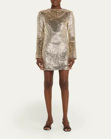Simkhai Opal Sequined Long-Sleeve Mini Dress | Thumbnail 2 Simkhai Opal Sequined Long-Sleeve Mini Dress | Thumbnail 2