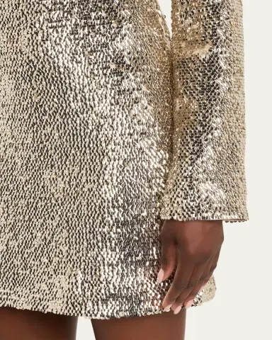 Simkhai Opal Sequined Long-Sleeve Mini Dress | Thumbnail 5 Simkhai Opal Sequined Long-Sleeve Mini Dress | Thumbnail 5