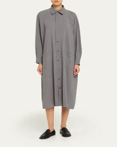 Eskandar Angle To Front Side Seam Shirtdress With Collar | Thumbnail 2