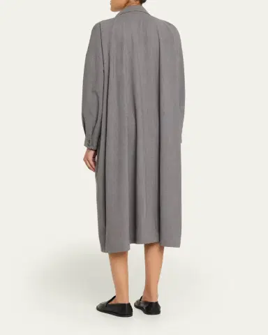 Eskandar Angle To Front Side Seam Shirtdress With Collar | Thumbnail 3