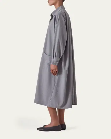 Eskandar Angle To Front Side Seam Shirtdress With Collar | Thumbnail 4