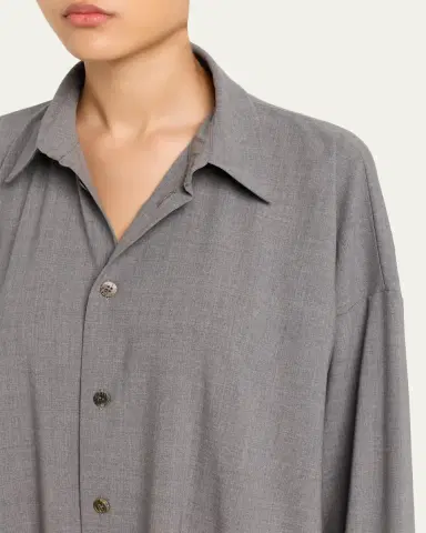 Eskandar Angle To Front Side Seam Shirtdress With Collar | Thumbnail 5