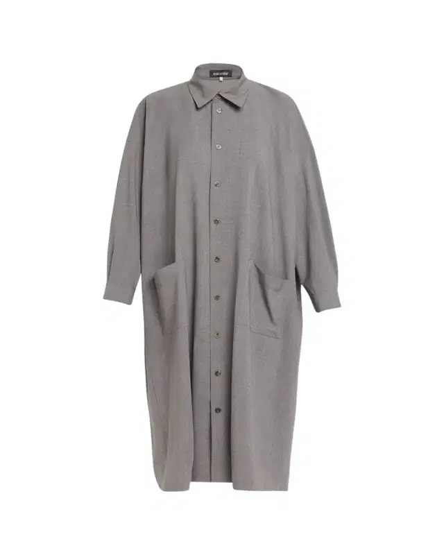 Eskandar Angle To Front Side Seam Shirtdress With Collar