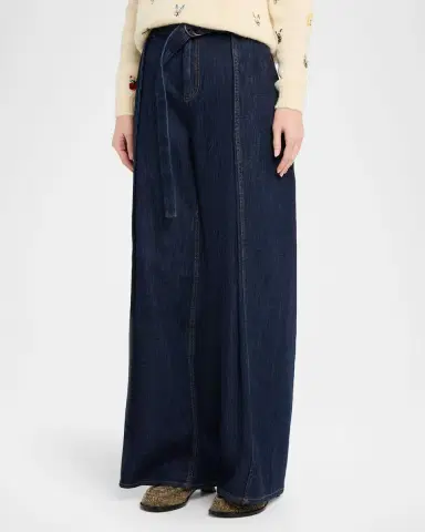 LOEWE D-Ring Belted Wide-Leg Jeans | Thumbnail 8 LOEWE D-Ring Belted Wide-Leg Jeans | Thumbnail 8