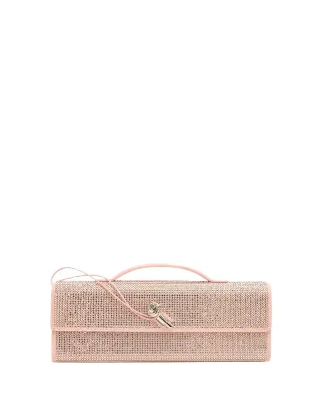 Bottega Veneta Andiamo Crystal Leather Clutch Bag