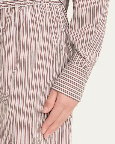 Brunello Cucinelli Striped Crispy Cotton-Silk Pajama Shorts | Thumbnail 5 Brunello Cucinelli Striped Crispy Cotton-Silk Pajama Shorts | Thumbnail 5