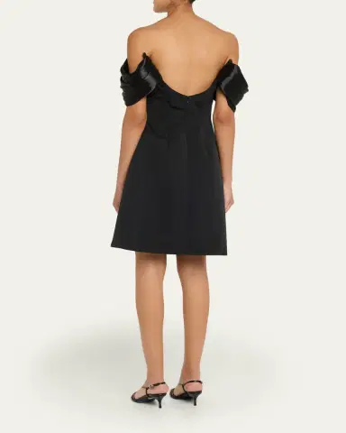 PAMELLA ROLAND Faille Off-Shoulder Mini Dress | Thumbnail 3 PAMELLA ROLAND Faille Off-Shoulder Mini Dress | Thumbnail 3