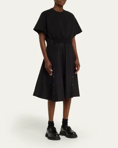 3.1 Phillip Lim Short-Sleeve Combo Midi Dress | Thumbnail 4