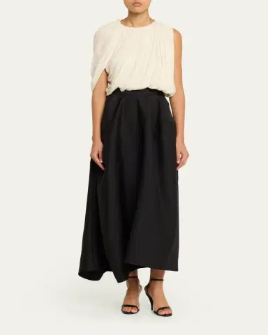 Heirlome Karla Asymmetric Silk-Wool Faille Ankle Skirt | Thumbnail 2 Heirlome Karla Asymmetric Silk-Wool Faille Ankle Skirt | Thumbnail 2