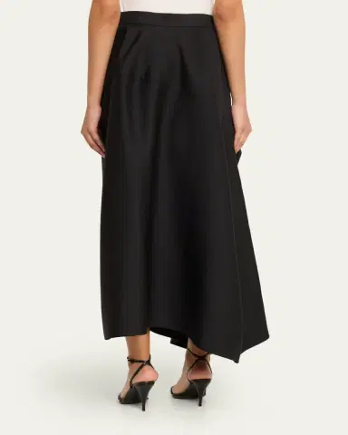 Heirlome Karla Asymmetric Silk-Wool Faille Ankle Skirt | Thumbnail 3 Heirlome Karla Asymmetric Silk-Wool Faille Ankle Skirt | Thumbnail 3