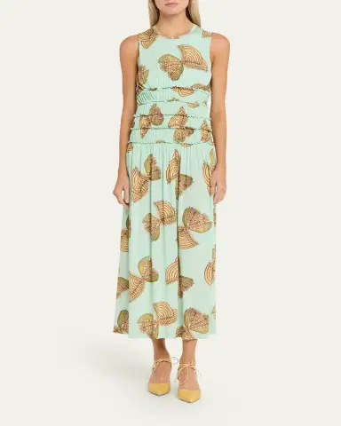 Ulla Johnson Kamaria Sleeveless Gathered Midi Dress | Thumbnail 2