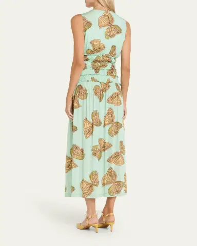 Ulla Johnson Kamaria Sleeveless Gathered Midi Dress | Thumbnail 3