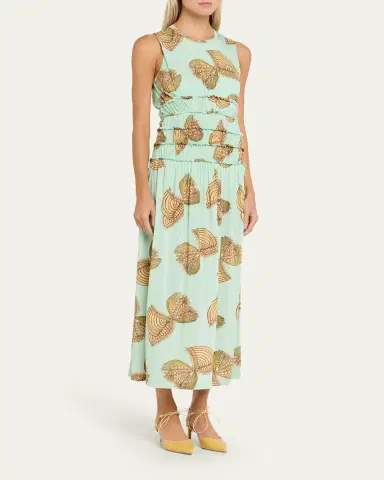 Ulla Johnson Kamaria Sleeveless Gathered Midi Dress | Thumbnail 4