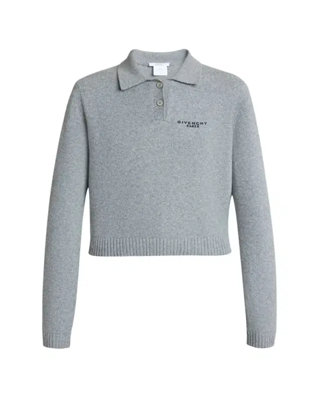 Logo Embroidered Wool-Cashmere Polo Sweater