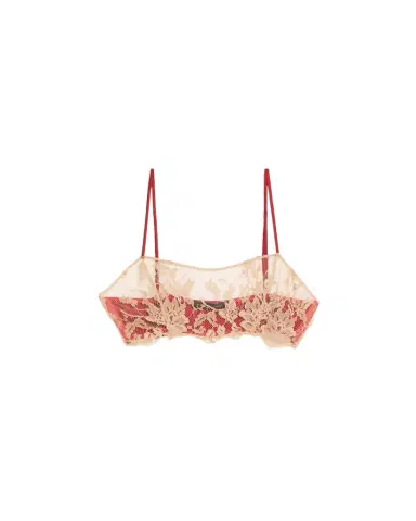 Kiki De Montparnasse Orchid Floral Lace & Stretch Silk Bandeau Bra | Thumbnail 1