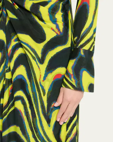 Christopher John Rogers Printed Knotted Waist Midi Dress | Thumbnail 5 Christopher John Rogers Printed Knotted Waist Midi Dress | Thumbnail 5