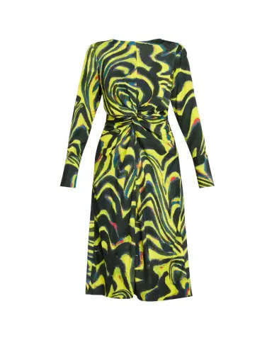 Christopher John Rogers Printed Knotted Waist Midi Dress | Thumbnail 1 Christopher John Rogers Printed Knotted Waist Midi Dress | Thumbnail 1