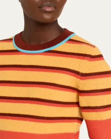 CHRISTOPHER JOHN ROGERS Striped Short-Sleeve Crop Sweater | Thumbnail 5 CHRISTOPHER JOHN ROGERS Striped Short-Sleeve Crop Sweater | Thumbnail 5