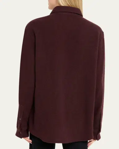 God’s True Cashmere Claret Solid Cashmere Button-Down Shirt | Thumbnail 3 God’s True Cashmere Claret Solid Cashmere Button-Down Shirt | Thumbnail 3