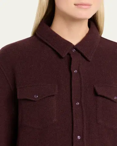God’s True Cashmere Claret Solid Cashmere Button-Down Shirt | Thumbnail 5 God’s True Cashmere Claret Solid Cashmere Button-Down Shirt | Thumbnail 5