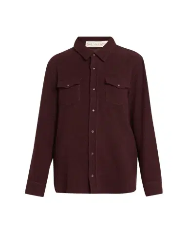 God’s True Cashmere Claret Solid Cashmere Button-Down Shirt | Thumbnail 1 God’s True Cashmere Claret Solid Cashmere Button-Down Shirt | Thumbnail 1