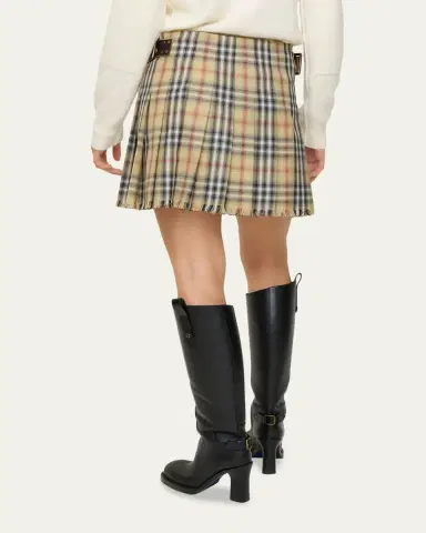 Burberry Skye Check Buckled Mini Wrap Skirt | Thumbnail 3 Burberry Skye Check Buckled Mini Wrap Skirt | Thumbnail 3