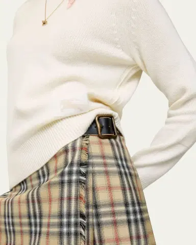 Burberry Skye Check Buckled Mini Wrap Skirt | Thumbnail 4 Burberry Skye Check Buckled Mini Wrap Skirt | Thumbnail 4