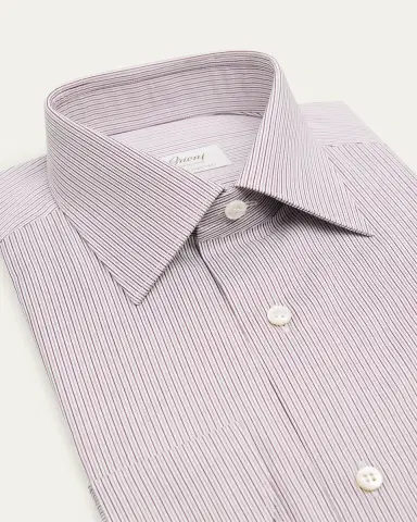 Brioni Men's Ventiquattro Cotton Multi-Stripe Dress Shirt | Thumbnail 2 Brioni Men's Ventiquattro Cotton Multi-Stripe Dress Shirt | Thumbnail 2