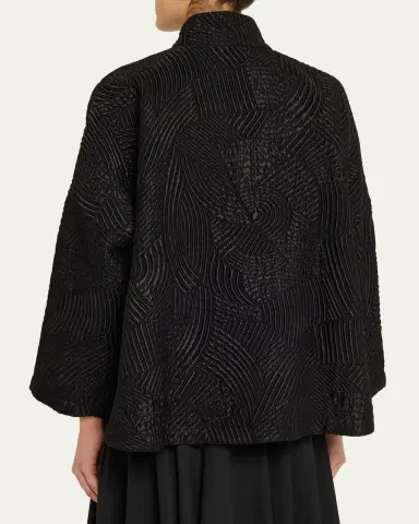 Eskandar Silk Wool Mix Chinese Imperial Jacket With Chinese Collar - Long Length | Thumbnail 3 Eskandar Silk Wool Mix Chinese Imperial Jacket With Chinese Collar - Long Length | Thumbnail 3