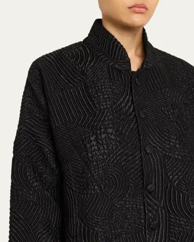 Eskandar Silk Wool Mix Chinese Imperial Jacket With Chinese Collar - Long Length | Thumbnail 5 Eskandar Silk Wool Mix Chinese Imperial Jacket With Chinese Collar - Long Length | Thumbnail 5