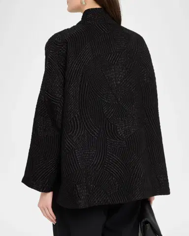 Eskandar Silk Wool Mix Chinese Imperial Jacket With Chinese Collar - Long Length | Thumbnail 7 Eskandar Silk Wool Mix Chinese Imperial Jacket With Chinese Collar - Long Length | Thumbnail 7