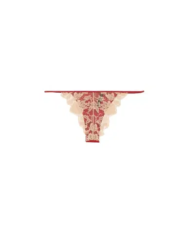 Kiki De Montparnasse Orchid Floral Lace & Stretch Silk Thong | Thumbnail 1 Kiki De Montparnasse Orchid Floral Lace & Stretch Silk Thong | Thumbnail 1
