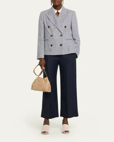 Brunello Cucinelli Cotton Poplin Sleeveless Top With Monili Trim | Thumbnail 2 Brunello Cucinelli Cotton Poplin Sleeveless Top With Monili Trim | Thumbnail 2